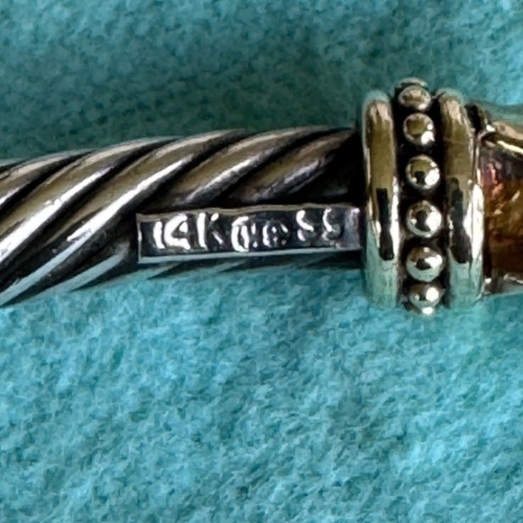 14K Gold and Silver Twisted Rope Choker Necklace - Picture 5 of 10